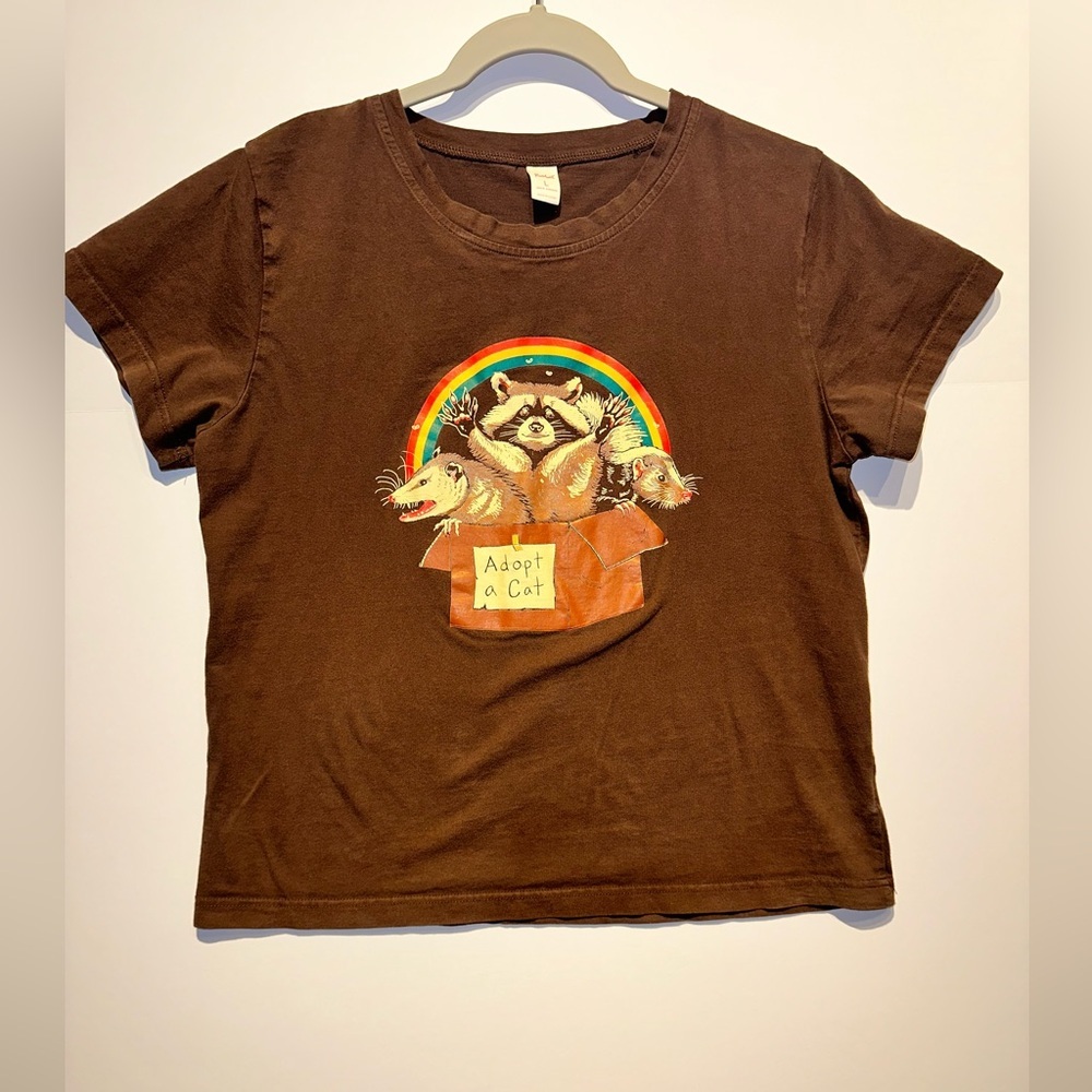 Brown‎ Kids T-Shirt with Raccoon Print